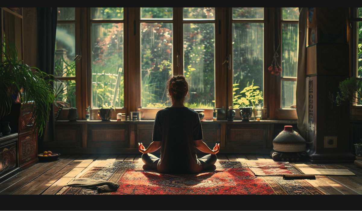 Meditando en casa.